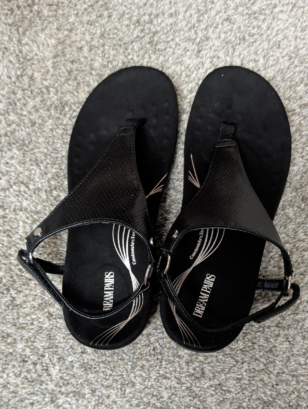 Dream Pairs Black Women's T-Strap Ankle Strap Sandals